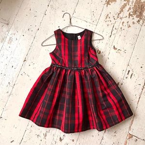 Cherokee Festive Holiday Plaid Taffeta Girls Dress